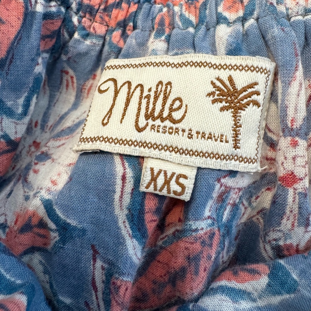 Mille Resortwear Palma Bohemian Ruffle Dress Blue/Pink Floral size XXS - Picture 8 of 13